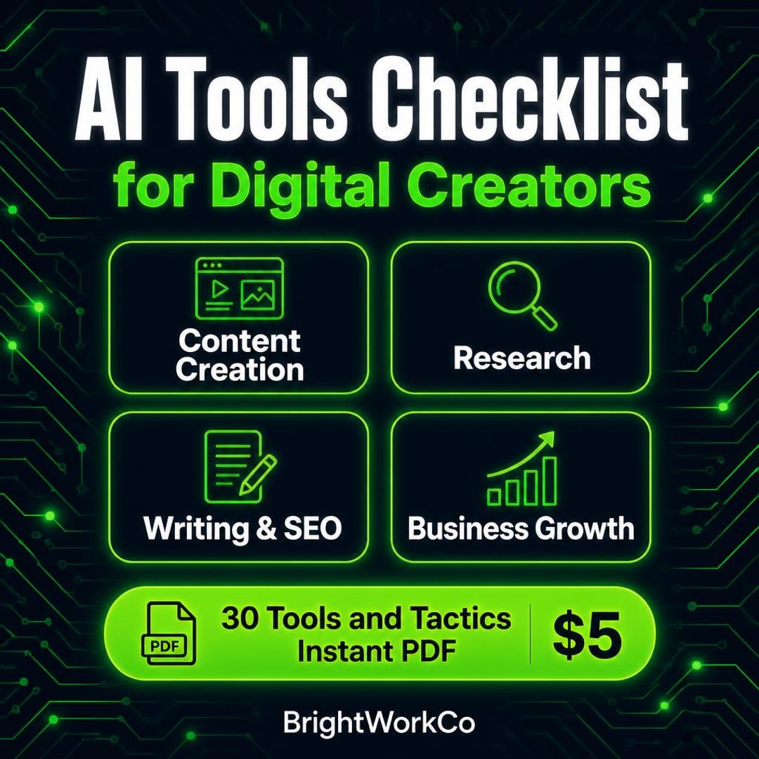 AI Tools Checklist for Digital Creators — 30 Tools & Tactics to Build ...