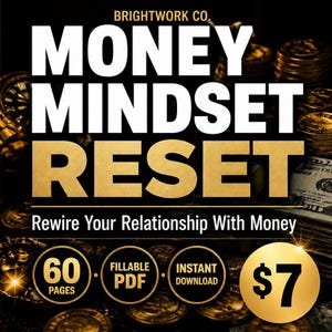 Money Mindset Reset Guide & Planner | Rewire Wealth Beliefs (PDF Workbook)