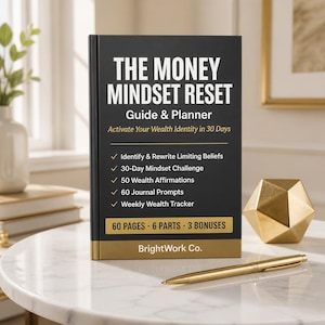 Money Mindset Reset Guide & Planner | Rewire Wealth Beliefs (PDF Workbook)