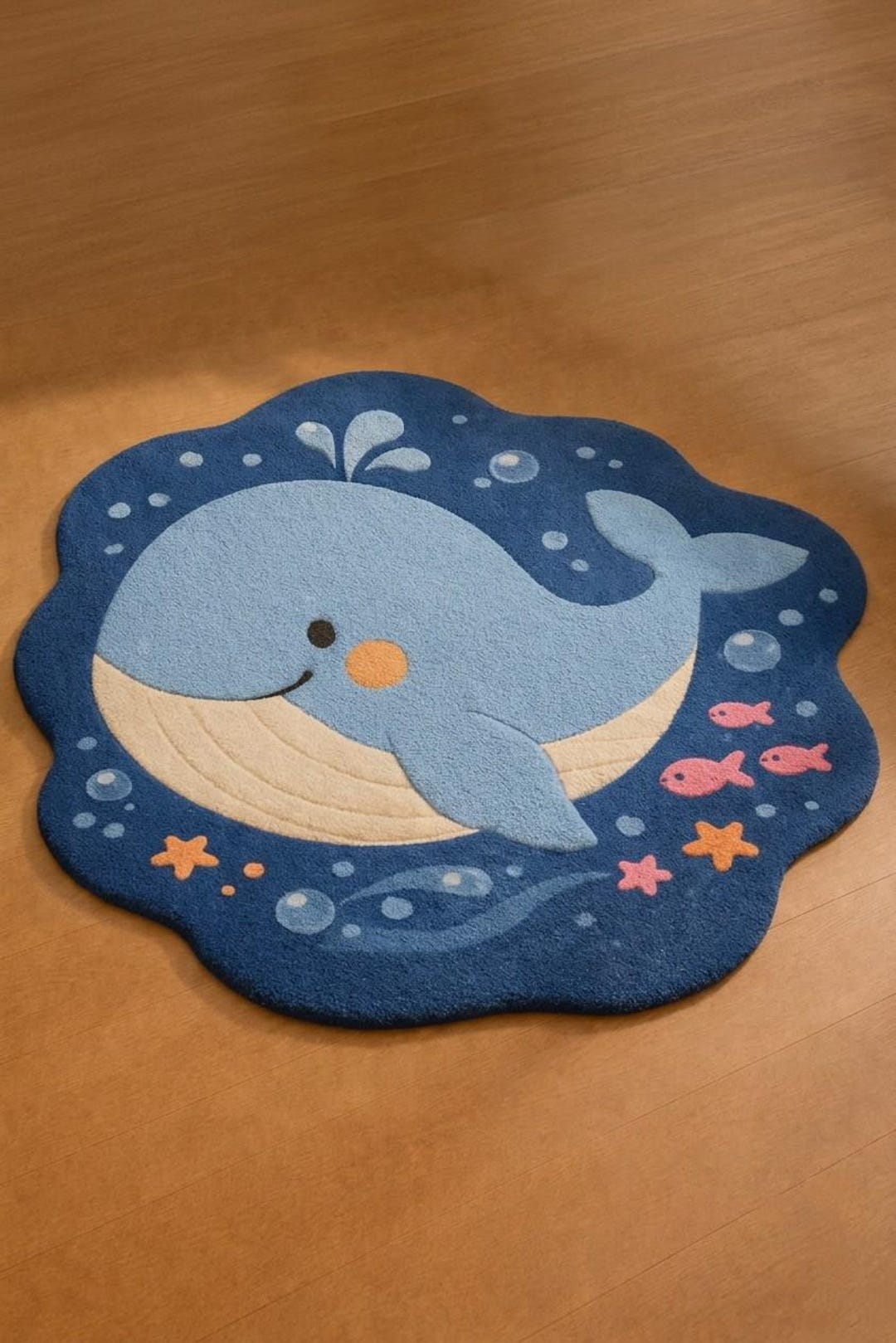 Cute Whale Kids Rug Soft Ocean Theme Nursery Carpet Anti-slip Playroom ...