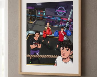 Custom Cartoon Portrait, Best Friends Drawing, Personalized Gift for Him, Group Caricature, Artwork, Birthday Gift