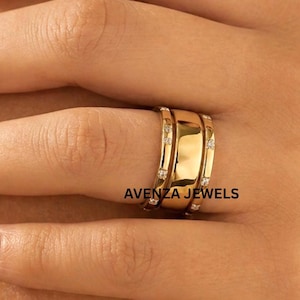 Protector de anillo inteligente, 2 piezas, oro amarillo vermeil de 18 quilates, protector de anillo compatible con Oura Ring Gen3 y Gen4, protector de anillo apilable, regalo para ella.