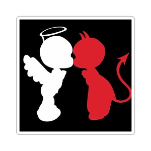 Kiss-Cut Stickers: Angel vs. Devil