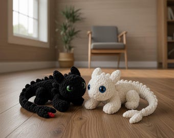 Haakpatroon tandeloze draak: amigurumi Night Fury pdf-zelfstudie