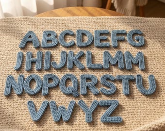 Gehaakt alfabetpatroon: ABC amigurumi-alfabetappliqué, educatieve ABC-letters, woondecoratie, eenvoudig haakpatroon, digitale download pdf