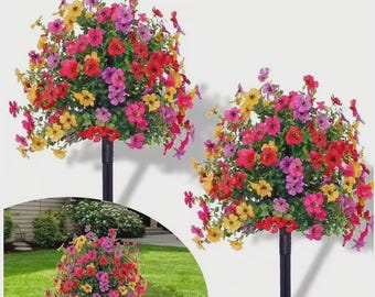 Faux plantes plastique fleurs artificielles décoration de jardin intérieur/extérieur résistant aux UV