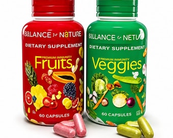 Paquet de 2 compléments alimentaires complets de 90 fruits et 90 légumes avec superaliment scellé