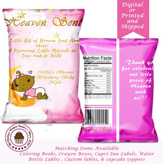 Heaven Sent Chip BagsCustom Chip Bags Favor BagsPrintableDigitalPrinted Chip BagsHeaven