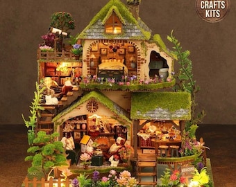 DIY Dollhouse Kit Forest Adventure Miniature House 3D Puzzle Home Decor Kit Adults Crafts
