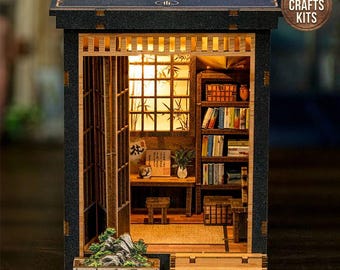 DIY Dollhouse Kit Serene Garden Miniature House Japanese Courtyard 3D Wooden Puzzle Adult Crafts