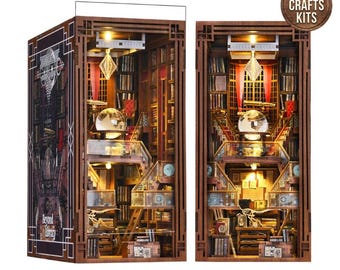 DIY Book Nook Kit Beyond Library Bookshelf Insert Dinosaur Museum 3D Diorama Scenery Crafts