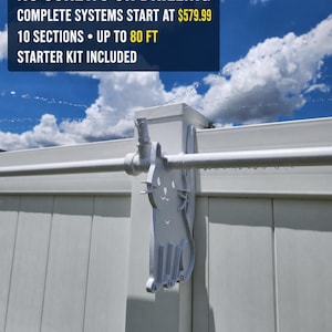 No-Screw Outdoor Cat Fence Kit for Vinyl Fences – Starter Kit Included – Multiple Sizes