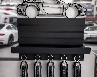 Porsche GT3 RS Silhouette key rack with storage