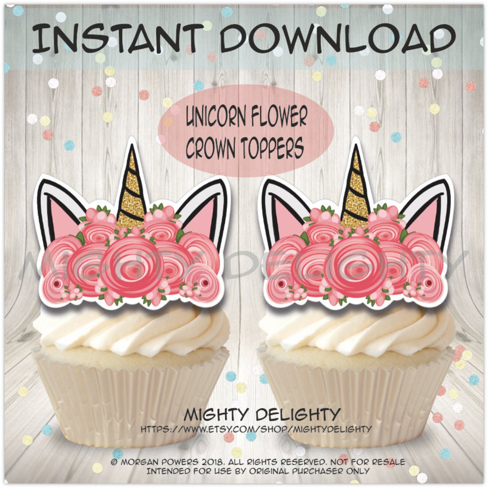 printable unicorn cupcake toppers page six cakes mermaid