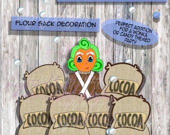 Impresión decorativa de gran tamaño con forma de saco de cacao para el hogar