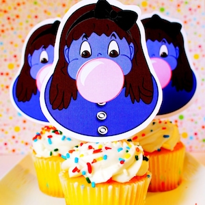 Chocolate Factory Violet Cupcake toppers