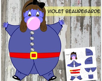 Decoración extragrande de chica burbuja para fiesta Violeta