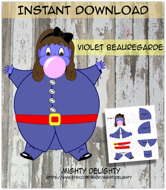 Willy Wonka Violet Beauregarde Oversized Decoration For Party Etsy