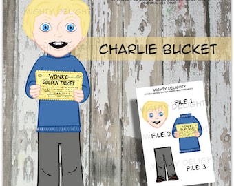 Recorte del personaje de Charlie para fiesta grande imprimible
