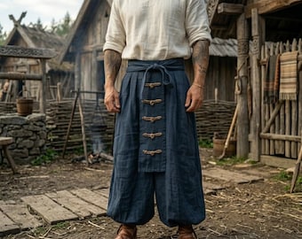 Sarouel viking homme, pantalon renaissance médiévale, costume de guerrier nordique, pantalon cosplay GN, tenue de foire de Ren