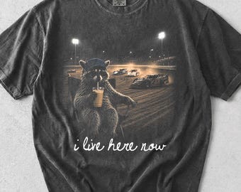 Racoon Funny Dirt Track Dark Shirt Only Dirt track Racing Cars Mama Style PNG, Dirt Race Track Clipart,Travel Cars track race jumps bikes