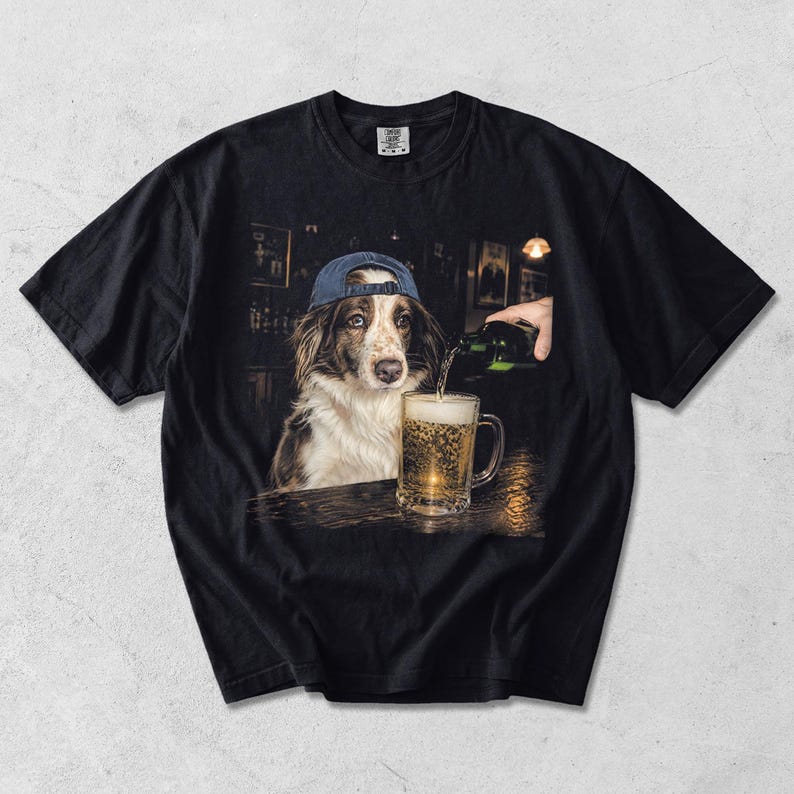 Comfort Colors® Funny Custom Dog Drinking Beer Shirt, Silly Sarcastic Personalized Photo Novelty Meme Graphic Tee, Funny Dog Gift Men Women image 5