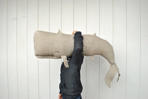Whale Pillow Or Linen Hanging Decor On The Wall Big Stuffed Etsy