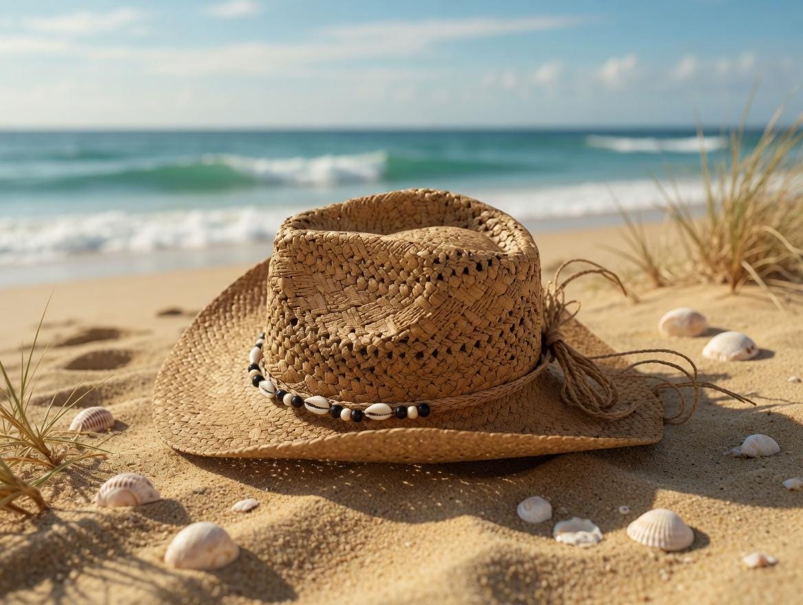 Straw Hat With Beads - Etsy