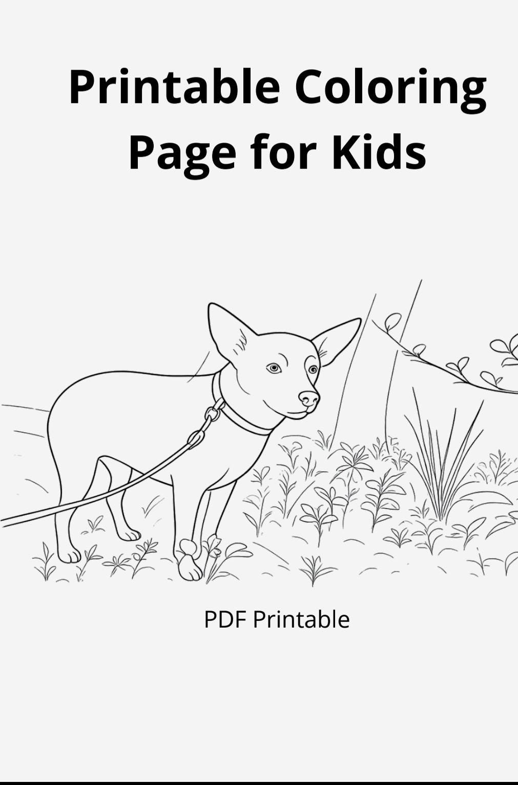 Dog Prinatble Color Worksheet.pdf Dog Coloring Page for Kids, Printable PDF Download, Easy Activity for ...