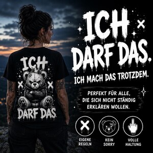 Tengo permiso para hacerlo | Camiseta sarcástica | Camiseta de osito gruñón | Regalo humorístico para hombres y mujeres | Mensaje estampado en la espalda
