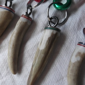 Whitetail Tip Keyring--Colored Spacers and Stainless Steel Top Carabiner Added For Easy Access--Assorted Our Choice