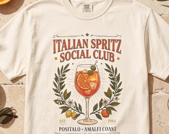 Italian Spritz Shirt | Amalfi Coast Shirt | Euro Summer Tee | Positano Vacation Gift | Italy Travel Graphic