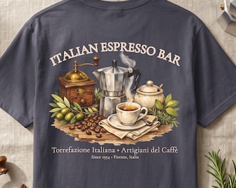 Italian Espresso Lover Shirt | Vintage Coffee Shirt Women | Barista Gift Shirt | Espresso Cafe Shirt