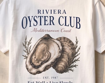 Vintage Oyster Shirt | Riviera Oyster Club | Old Money Style | Mediterranean Resort Shirt | Eat Well Live Slowly