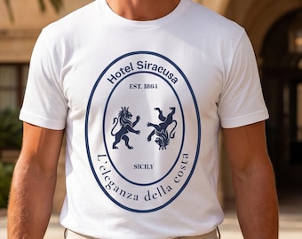 Hotel Siracusa Sicily Shirt, Old Money Aesthetic Italian Resort Tee, Comfort Colors Vintage Luxury Mediterranean Summer Vacation Graphic