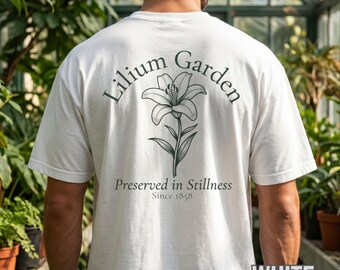 Vintage Lily Garden Shirt, Comfort Colors Botanical Tee, Cottagecore Floral Graphic Shirt, Minimal Botanical Aesthetic Top