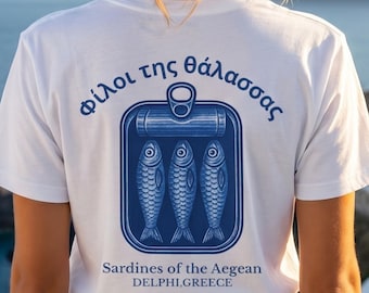 Sardine Shirt, Tinned Fish Shirt, Mediterranean Tee, Coastal Graphic Tee, Retro Fish Tee, Seafood Shirt