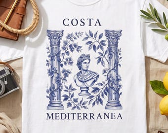 Mediterranean Shirt, Coastal Tee, Italian Summer Shirt, Amalfi Coast Shirt, La Dolce Vita, Old Money Aesthetic, Resort Wear