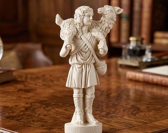 Statue de catéchèse du Bon Pasteur 4,5 pouces | Figurine en résine du Christ Bon Pasteur | Cadeau d'éducation religieuse pour enfants catholiques