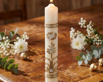 San Giacomo Baptism Candle | Catholic Sacramental Candle | Hand-Decorated Baptism Prayer Candle | Religious Gift Candle