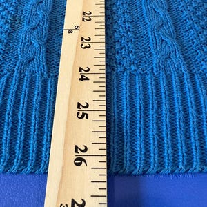 Vintage 80s Pendleton Cable Knit Sweater Royal Blue USA Made Medium Cottagecore image 12
