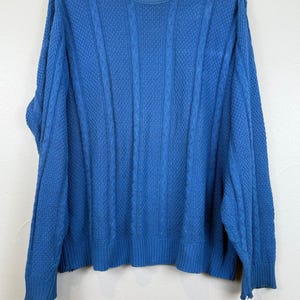 Vintage 80s Pendleton Cable Knit Sweater Royal Blue USA Made Medium Cottagecore image 1