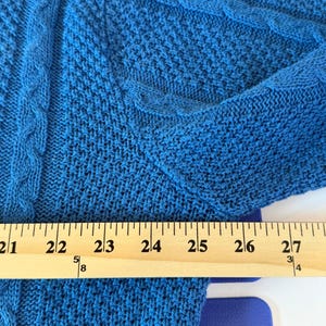Vintage 80s Pendleton Cable Knit Sweater Royal Blue USA Made Medium Cottagecore image 11