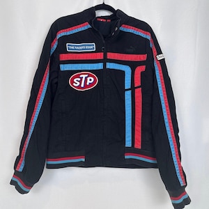 Vintage Puma Richard Petty STP Racing Jacket | Mens Size L | Dodge by Petty Champion Patches | Y2K Racecore