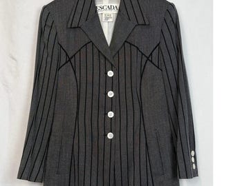 Escada Margaretha Ley Vintage Blazer Sz 38 Wool Silk Made Germany 90s Couture