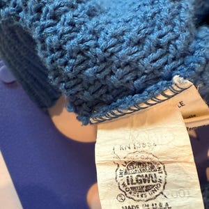 Vintage 80s Pendleton Cable Knit Sweater Royal Blue USA Made Medium Cottagecore image 6