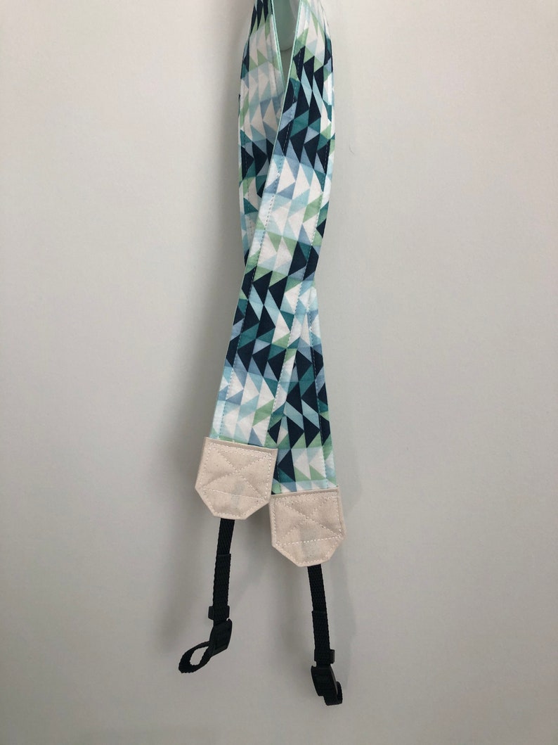 Greens and Blues Flying Geese Camera Strap