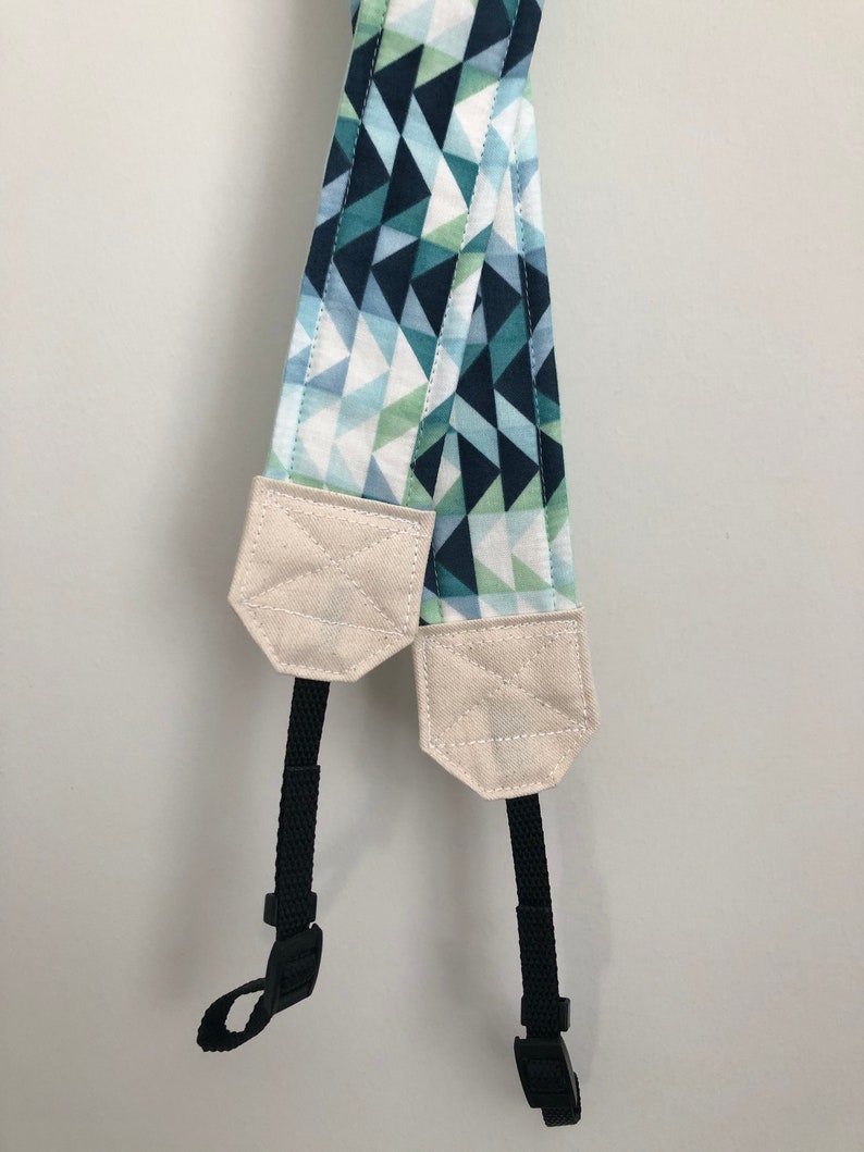 Greens and Blues Flying Geese Camera Strap