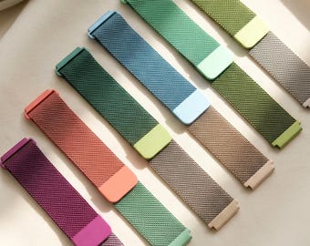 Correa de malla magnética para reloj de 20 mm y 22 mm - Negra, plateada, rosa, minimalista, unisex.