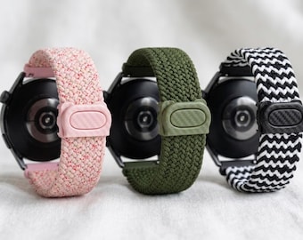 Braided Nylon Loop Band compatible with Samsung Galaxy Watch, Elastic Sport Strap 20mm 22mm